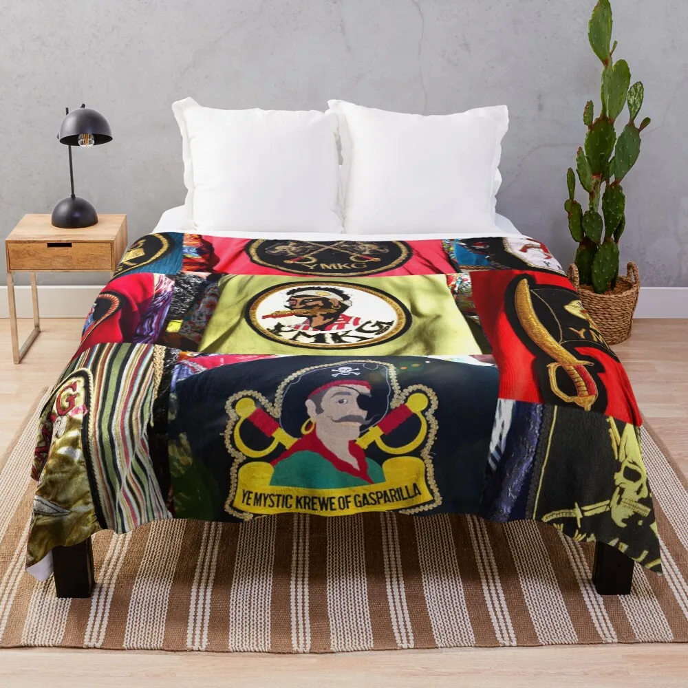 

Gasparilla pirate patches Throw Blanket Soft Warm Blanket Gift for Men Women Adults