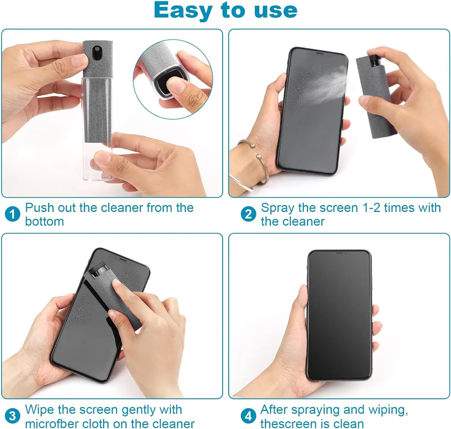 Screen Cleaner Spray Wipe for Laptop Monitor Phone PC Tablet Glass IPhone Touchscreen Polishing Cloth Cleaner Brush Cleaning Kit