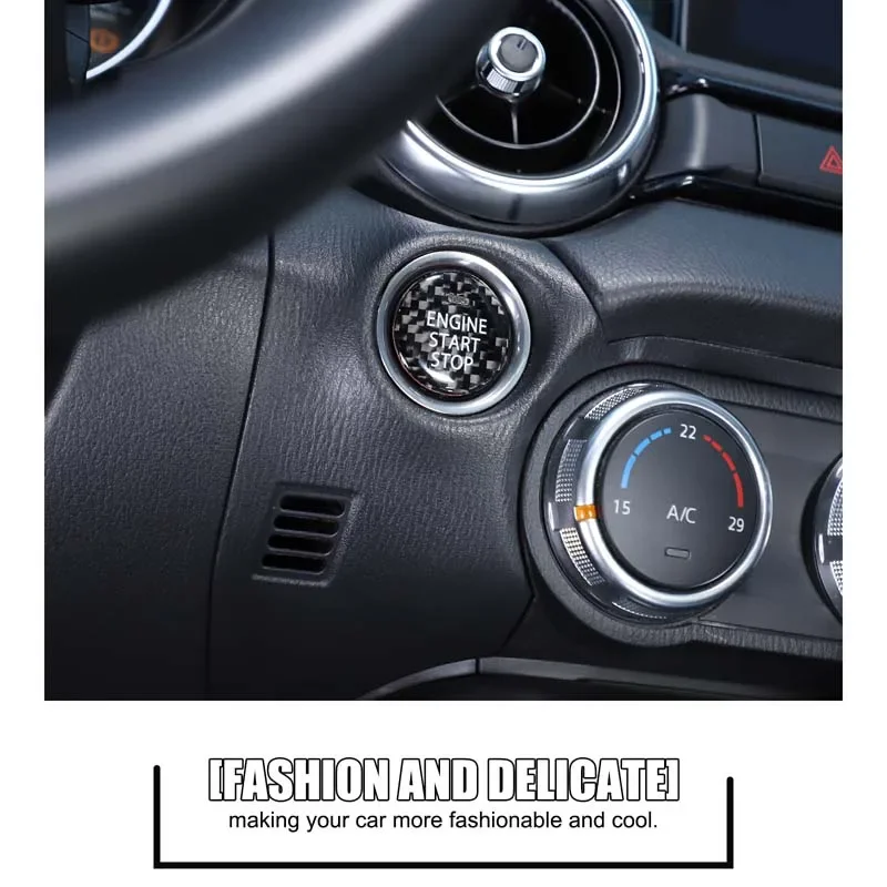 For Mazda MX-5/CX-3/CX-5/CX-6/Mazda 3/Mazda 6 soft carbon fiber one-button start sticker interior decoration stickers auto parts