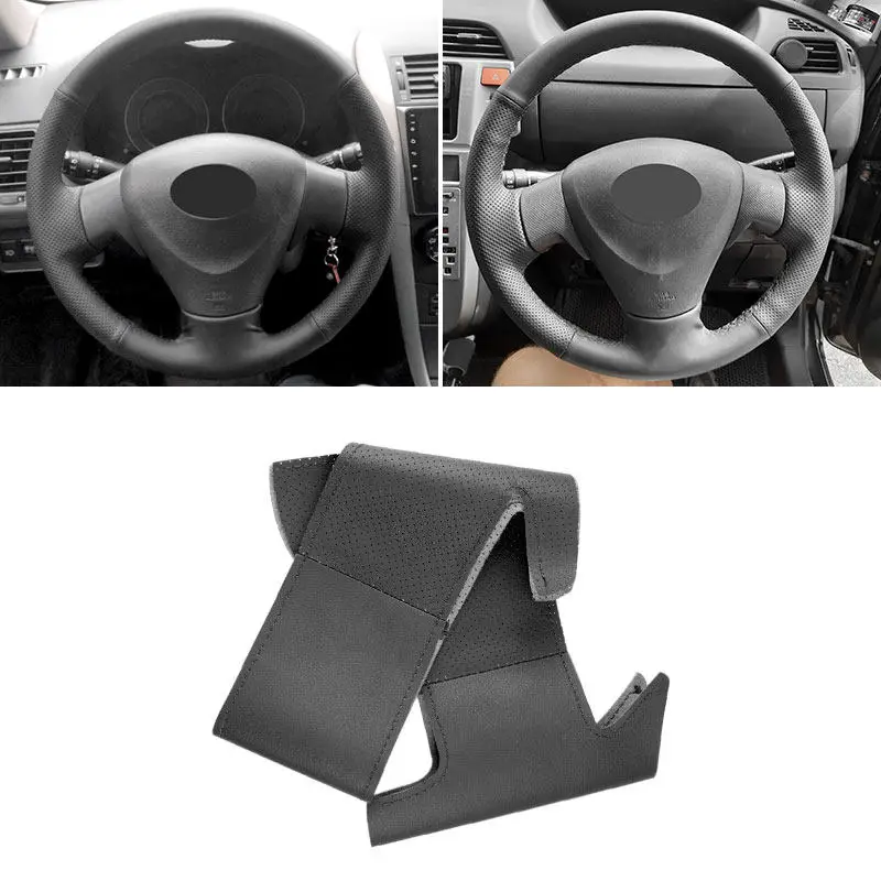 For Toyota Corolla 2006 - 2010 Matrix 2009 Auris 2007 2008 2009 Black Car Accessories Interior Steering Wheel Leather Cover Trim