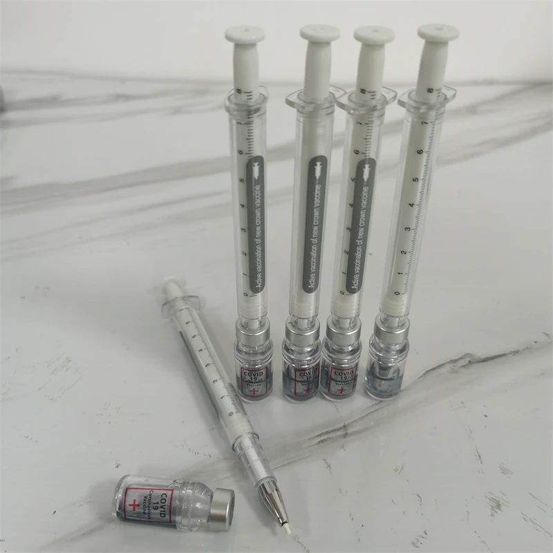 60ชิ้นตลกหมึกสีดำปากกาเป็นกลางเข็มฉีดยาปากกาหมึกเจลวัคซีนปากกาหมึกเจลปากกาน้ำสำนักงานโรงเรียน