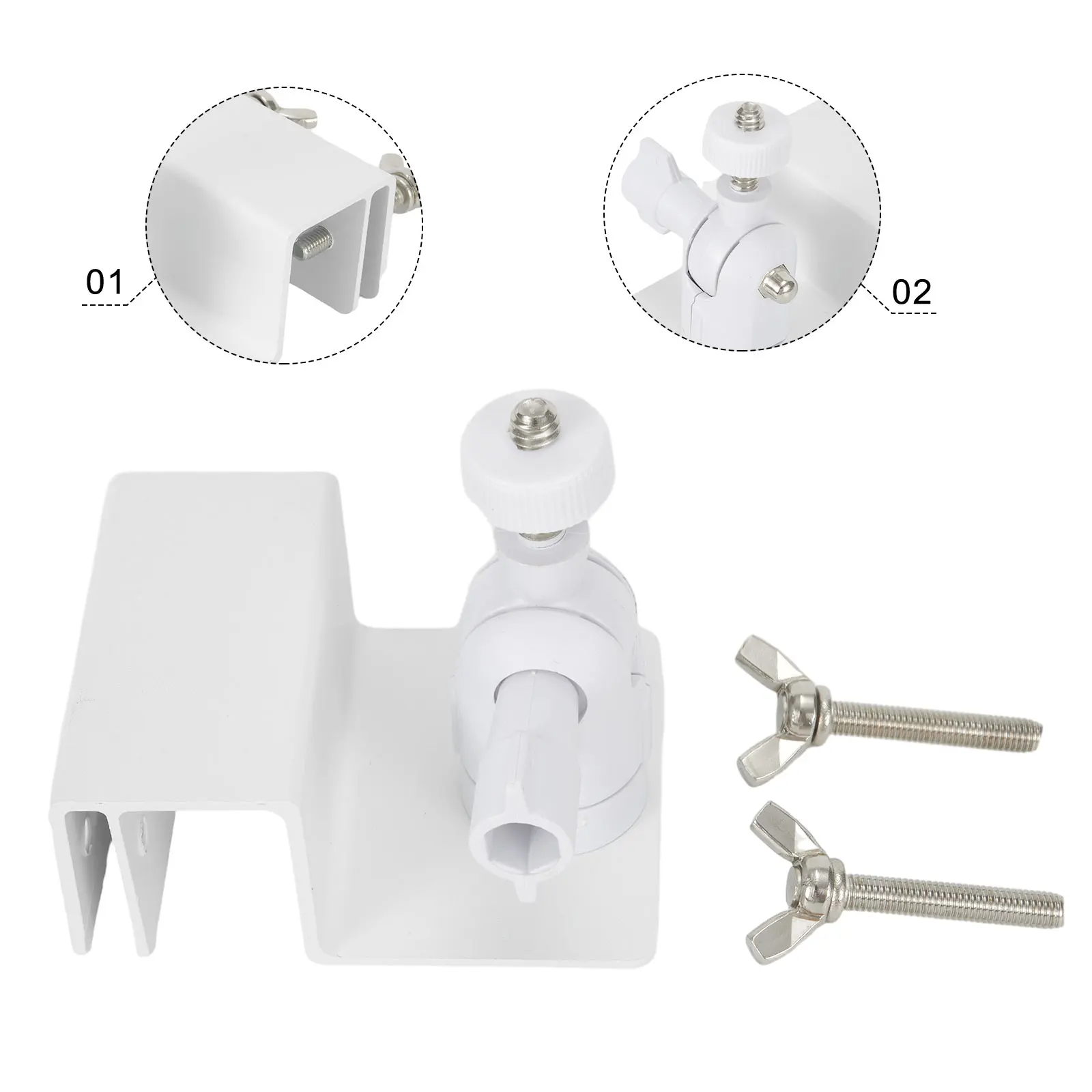 Flexible Positioning, 360 degree Swivel and 180 degree Tilt, Gutter MountBracket for Security Cameras, Easy Angle Adjustment