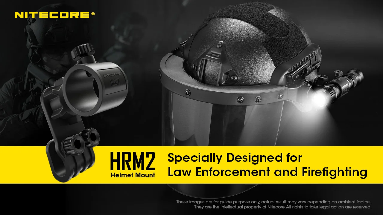 NITECORE HRM2 Helmet Mount for 25.4mm Flashlight Suitable P20i P10i P30 Anti-riot Fire Fight Rescue Law Enforcement Accessorie