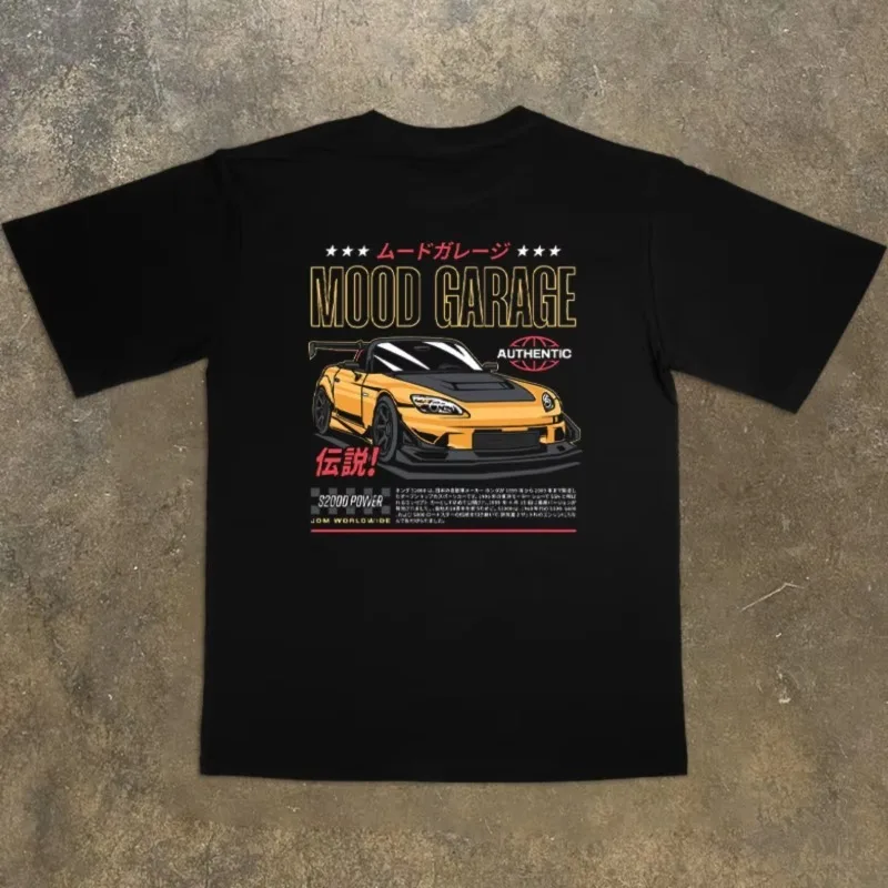 

2025 Honda Short-sleeved JDM Honda S2000 Sports Car American Pure Cotton Loose Men's and Women's Casual Half-sleeved T-shirt Top