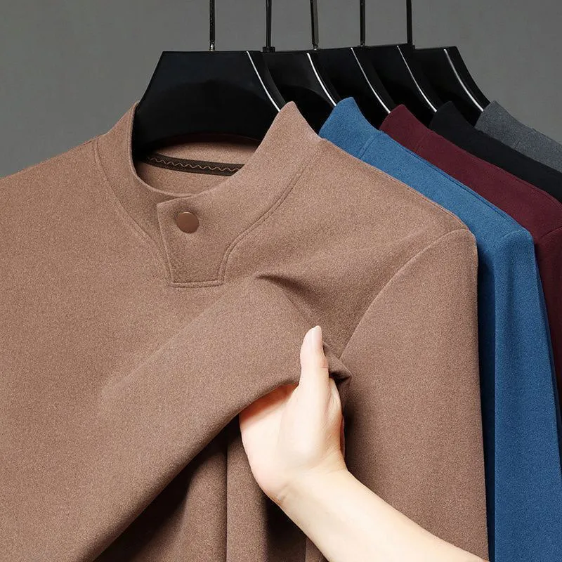 Double-Sided German Fleece Sweatshirt Men's Loose Long Sleeve Workwear Thermal Constant Temperature T-Shirt Autumn Winter Casual