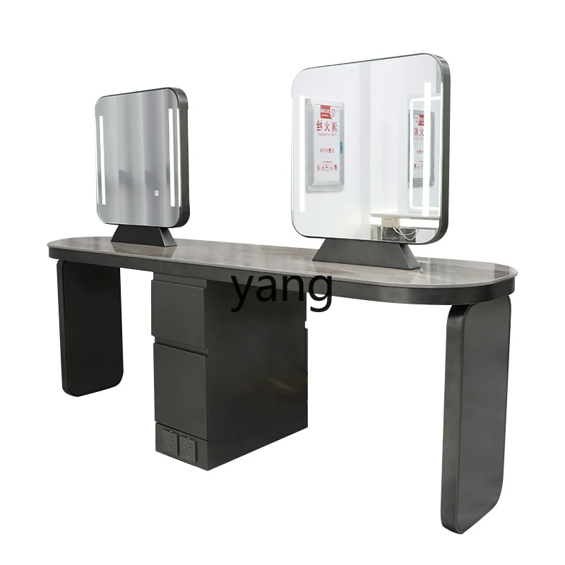 

YJQ barber shop mirror stainless steel hair salon perm and dye mirror simple hairdressing