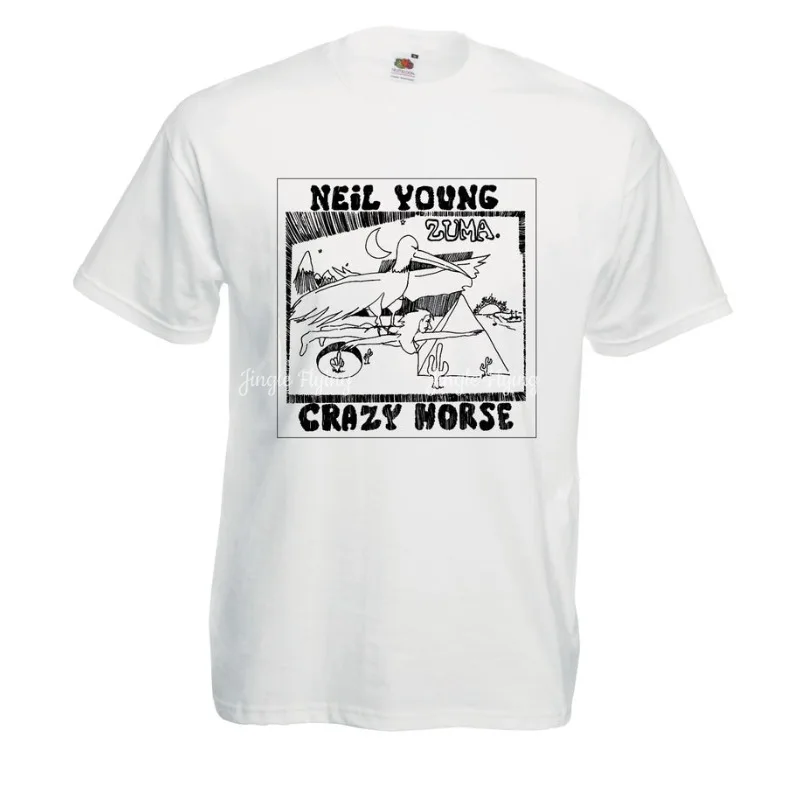 Camiseta Neil Young Crazy Horse Zuma de algodão puro respirável e confortável