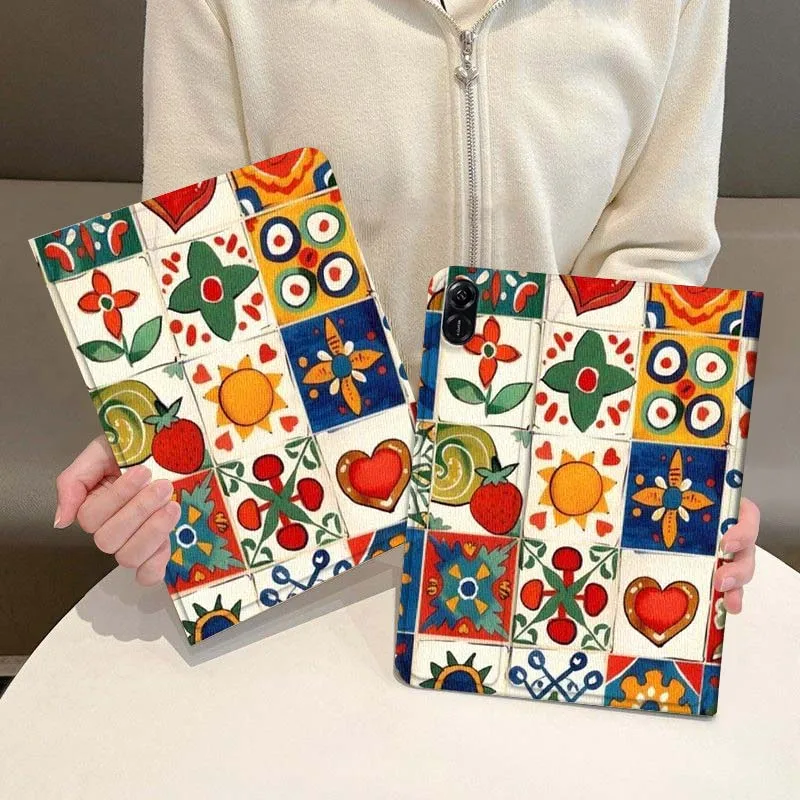 

Colorful Ceramic Tile Pattern For Honor Magic Pad 6 7 X8 V6 V7 Pro V8 X9 8 V8 9 13 X8a 2 V9 GT X9a X9 GT2 13.3 Inch Tablet Case
