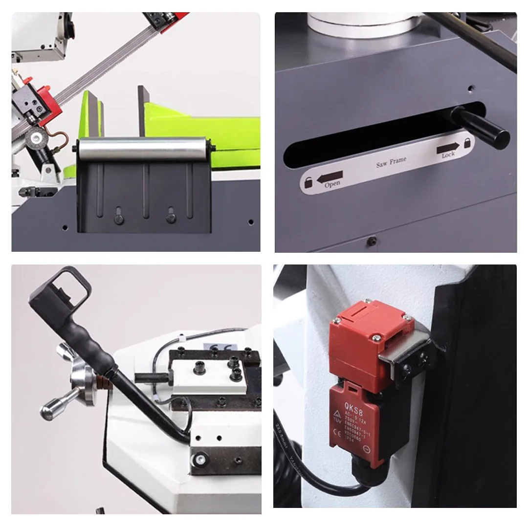 BS-260 Heavy Duty Band Saw Machine Engine 1.5kW Motor Hydraulic Tension Multifunctional Features High Accuracy Cutting