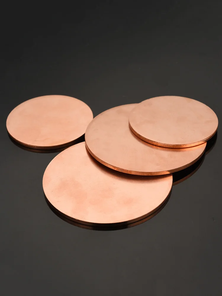 1-2pcs T2 Copper Disc Round Plate Sheet Diameter 20/30/50/60/80/100/150/200mm Thickness 1.5mm 2mm 3mm DIY Customized Processing