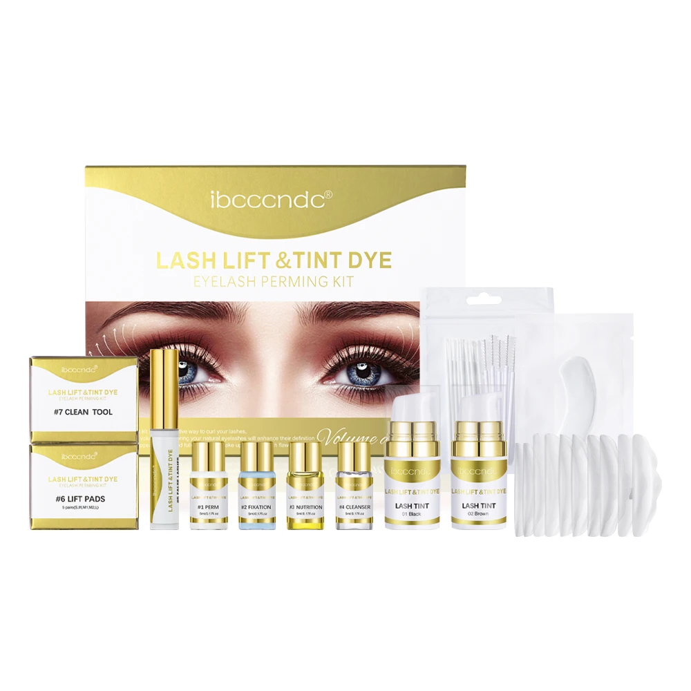 Semipermanentes Augenbrauen- oder Wimpernlift- und Tönungsset, professionelles Augenbrauenlaminieren, Wimpernlifting, Dauerwelle, Wimpernfärben, Augen-Make-up