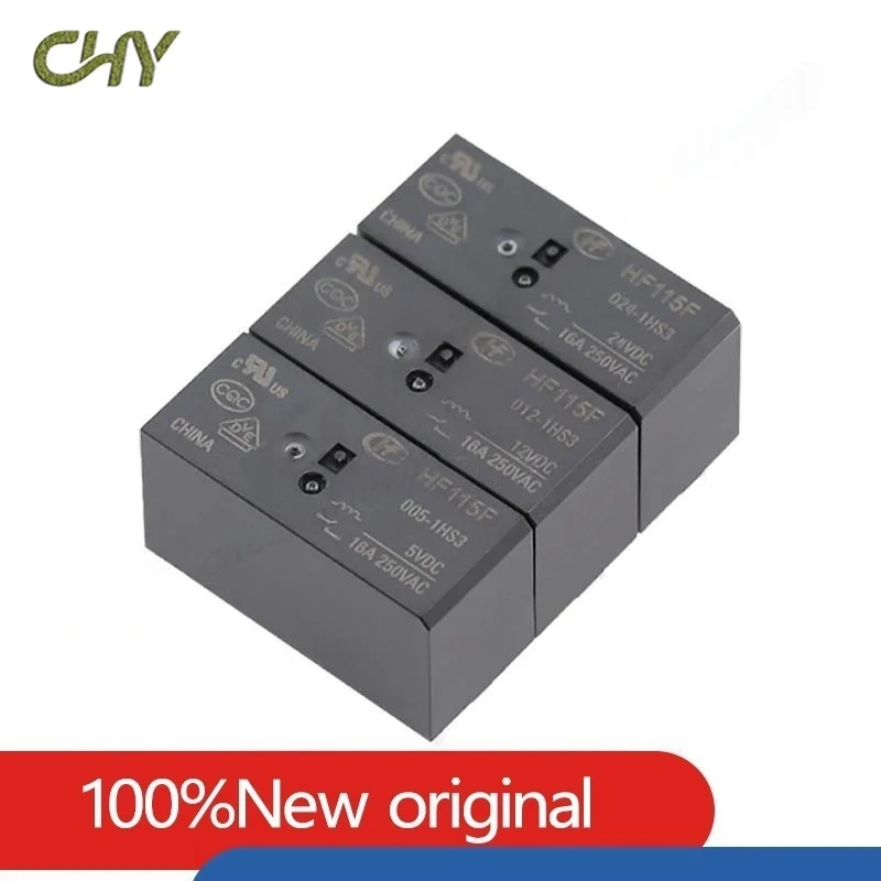 Original New Relay HF JQX HF115F-005 012 024-1HS3 6PIN 16A 250VAC 5V 12V 24V Power Relay