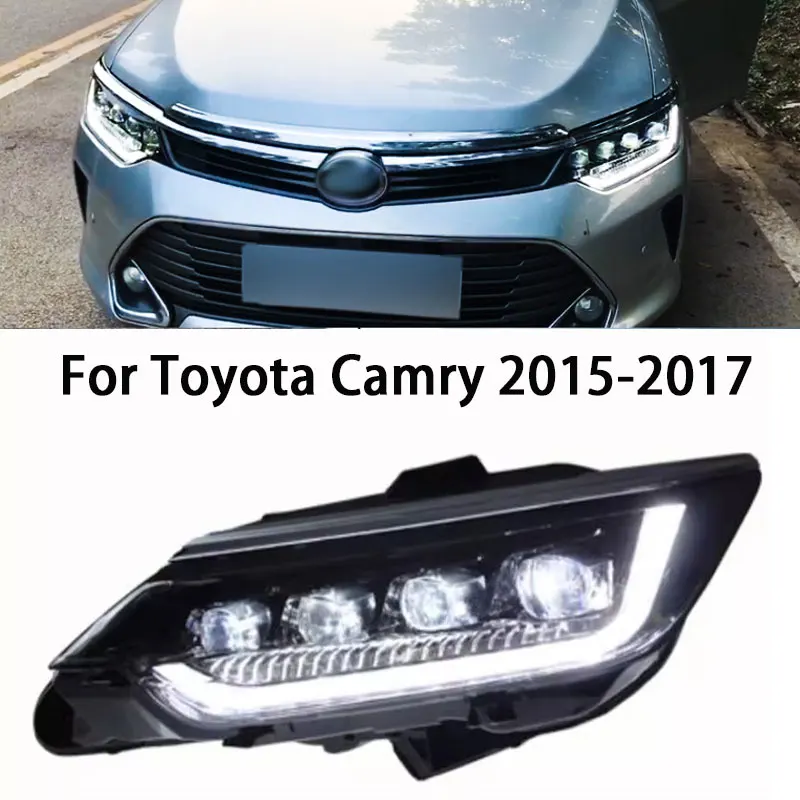 

Автостайлинг для Toyota светодиодная фара дальнего света Camry 2015-2017 фары Camry DRL сигнал поворота Дальний свет ангельские глазки аксессуары