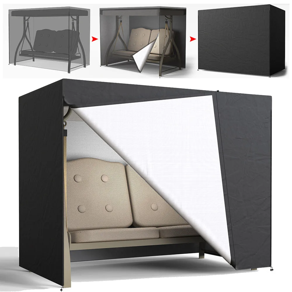 

Garden Swing Covers Waterproof 210D Oxford Cloth Swing Hammock Cover Windproof Heavy Duty Furniture Protective Cover for Outdoor