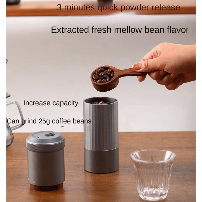 Coffee Grinder Electric Burr Portable Burr Coffee Grinder Adjustable & Rechargeable Battery