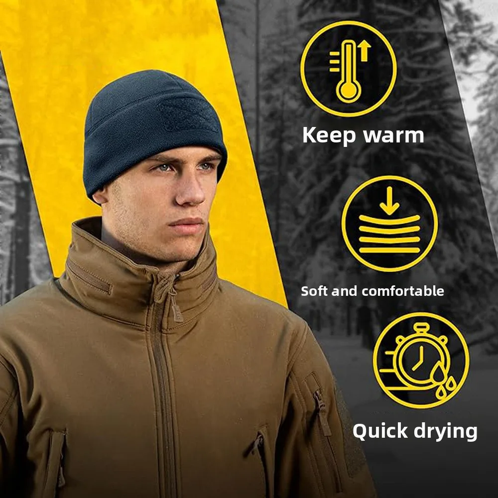 Reflective Outdoor Cycling Fleece Sports Hat - Windproof Warm Head Cover for Running, Cold-Resistant Hat for Skiing