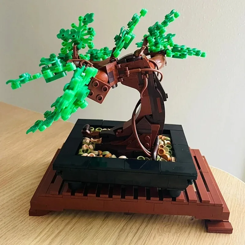 Buquê de flores de árvore bonsai, 878 peças, compatível com 10281, bloco de construção, modelo de tijolo, família, desktop, planta, vaso, presente de aniversário