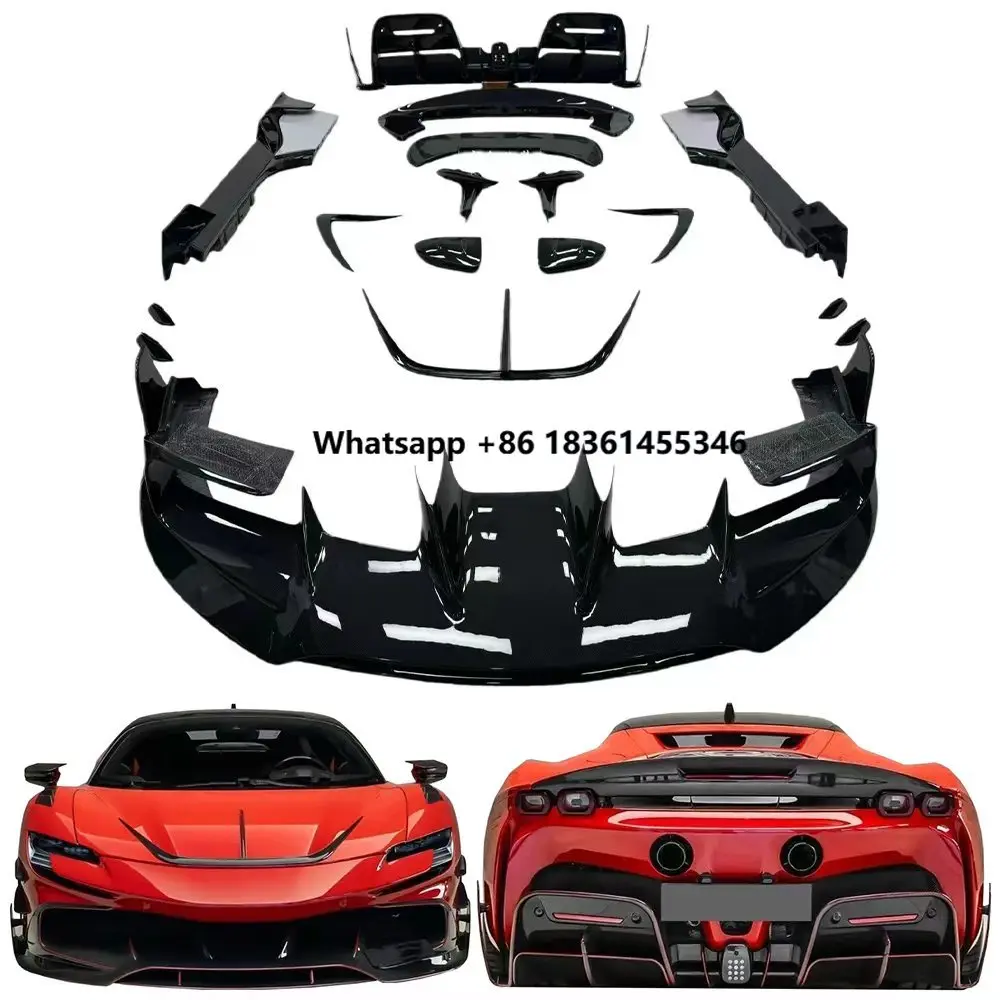For SF90 Exterior Upgrade Premium MSY Style Small Body Kit Dry Carbon Fiber
