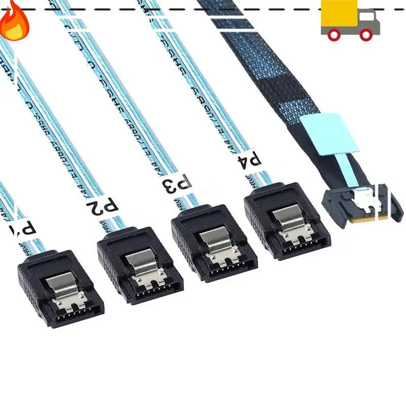 

Скидка-Slimsas 8654 MCIO 4I 38-контактный к 4X кабель SATA PCIE5.0 PCI-E серверный удлинитель для подключения данных высокоскоростной