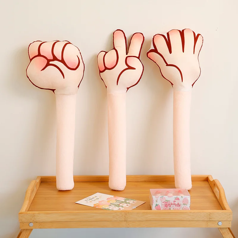 Forbici di carta rock Giocattoli di peluche ripieni Oggetti di scena divertenti Determine Il vincitore Peluche Stick Amici Raccolta Attività Ornamento