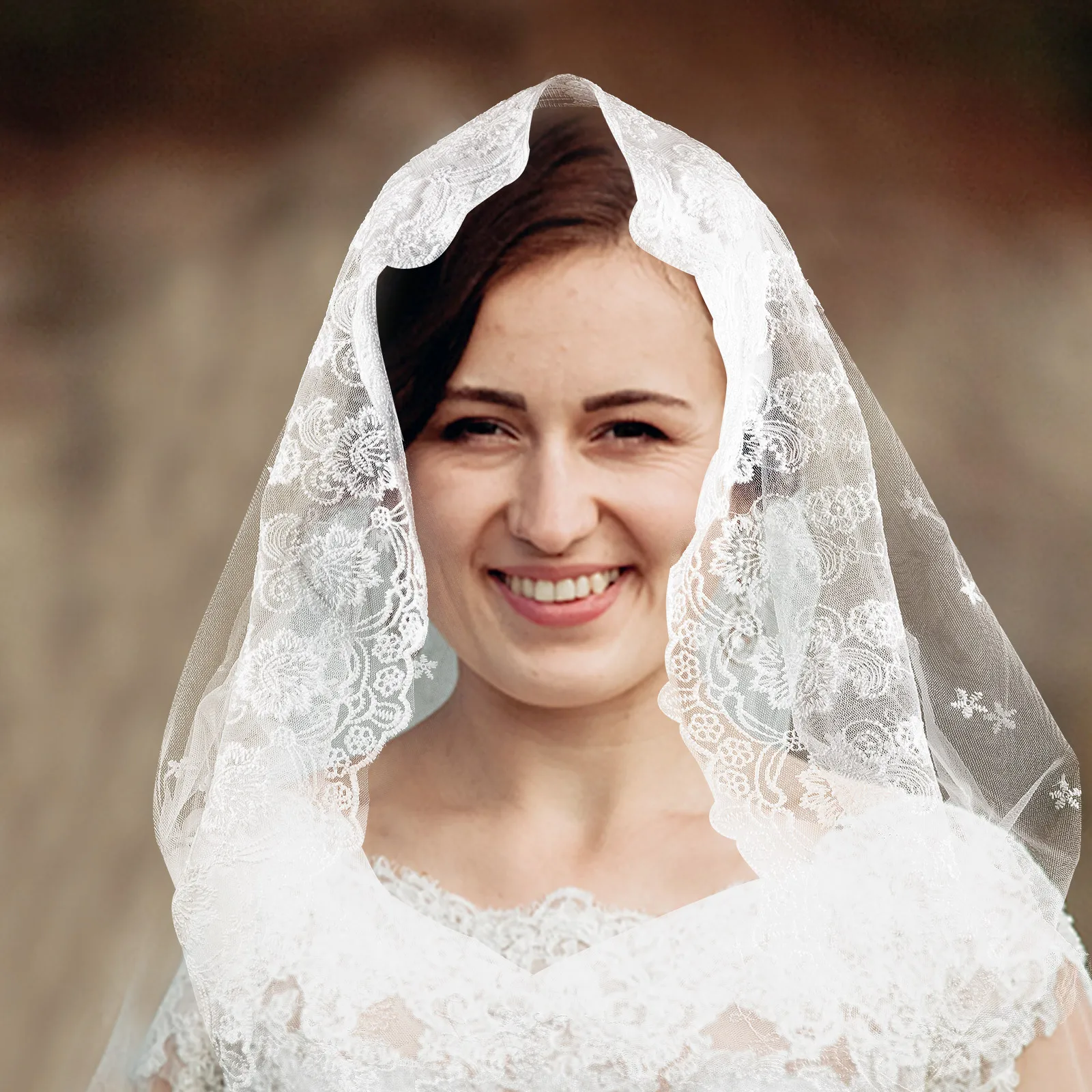 طرحة زفاف دانتيل أنيقة خفيفة الوزن ومريحة بتصميم ريترو إكسسوارات الزفاف حجاب الزفاف حجاب العروس لأسلوب الزفاف الأنيق #5
