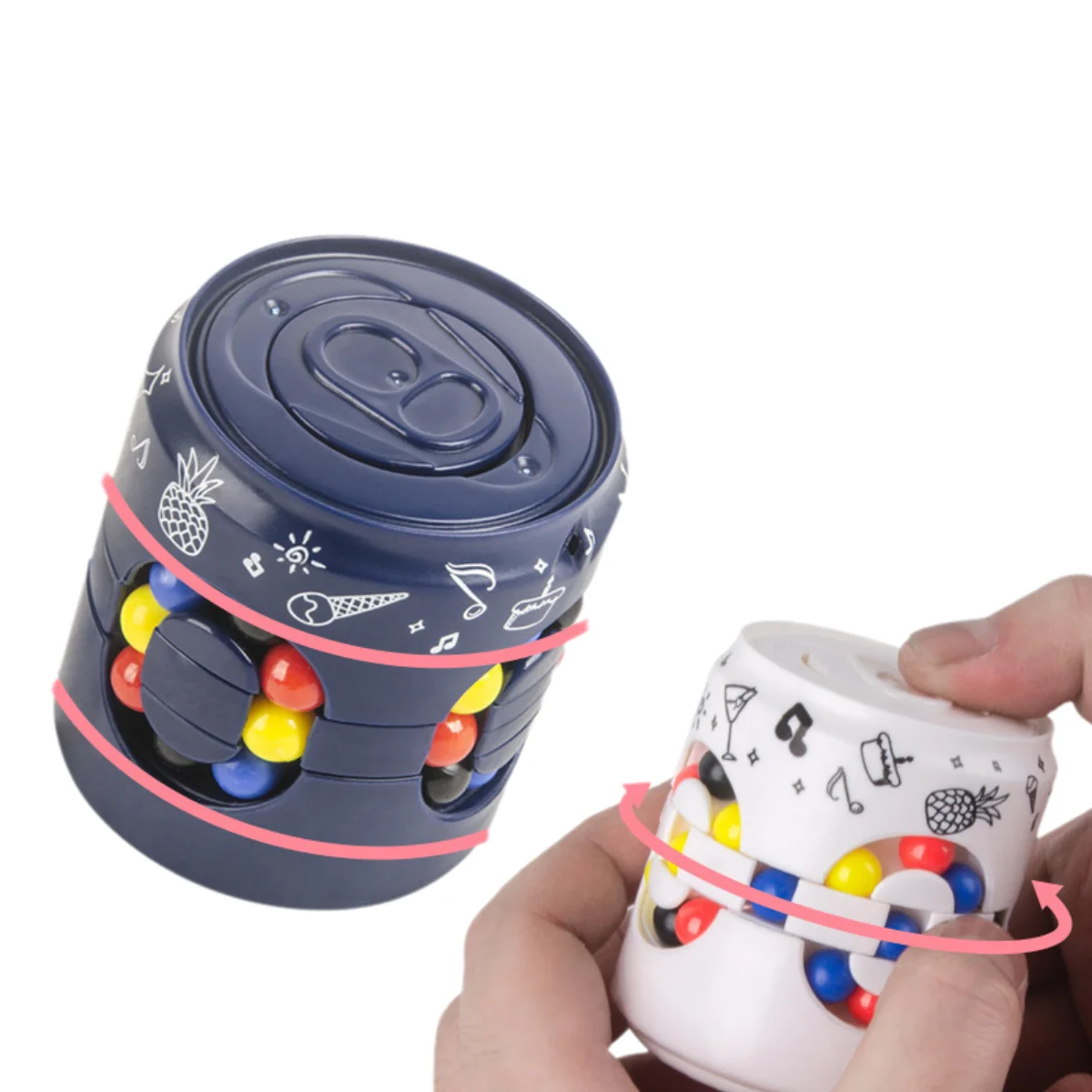 Zabawka 3D Obrotowa Magiczna Fasola do Kręcenia Palcami dla Dzieci i Dorosłych - Edukacyjna Gra Puzzle z Koralikami, Redukująca Stres i Pomocna w Nauce