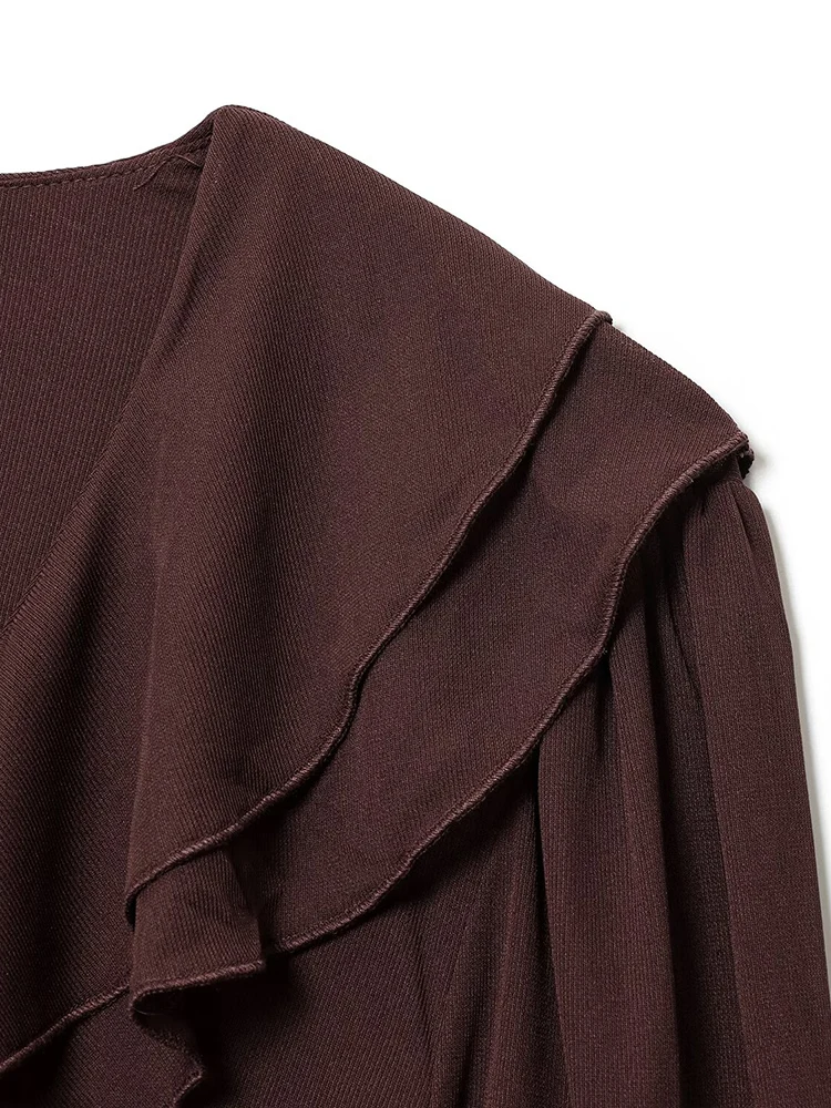 Estilo europeu e americano outono nova tendência da moda feminina retro solto casual temperamento em camadas vestido decorativo