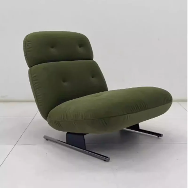 Italian Style Modern Minimalist Stackable Ergonomic Fabric Sofa Chair for Living Room Small Apartment Study Balcony-Lazy Leisure