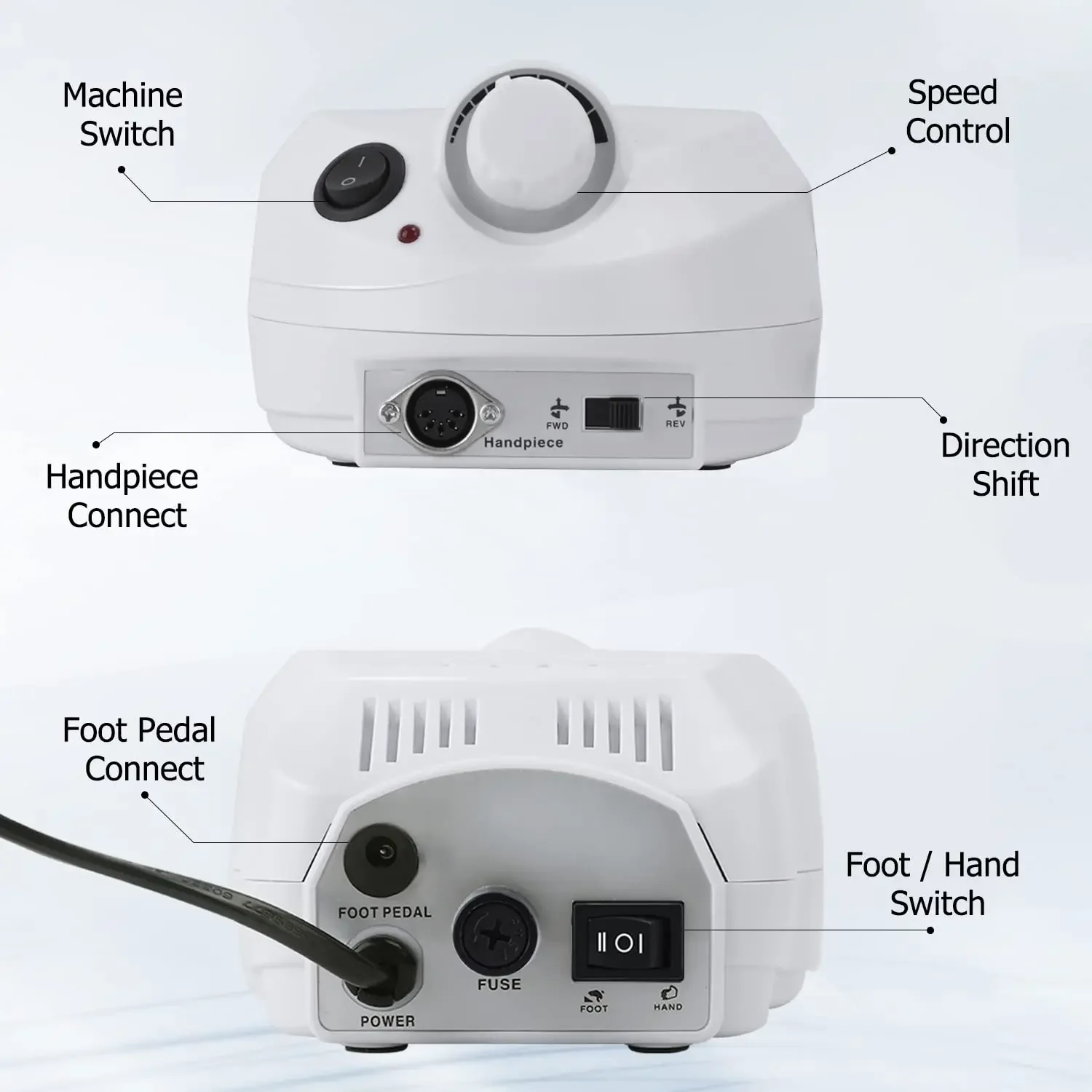 Elektrische 30000 RPM Nagelboormachine Kit met Voetpedaal Nagelboren Nagels Manicure Set Nagelslijper voor Gel Verwijderen Polish