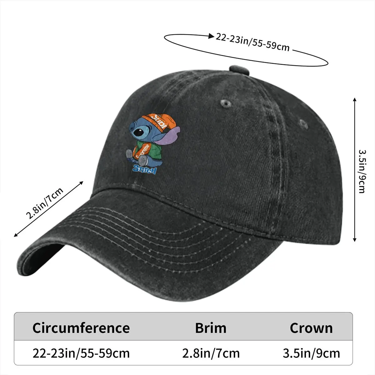 Cute Street Style Baseball Cap Men Hats Women Visor Protection Snapback Lilo-Stitches Anime Caps