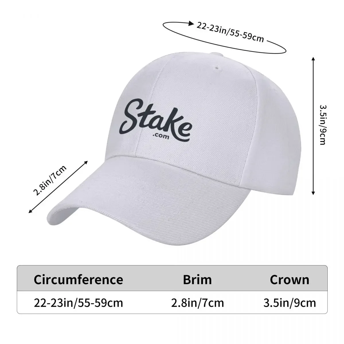 Stake Crypto Casino Cap Fashion Casual Baseball Caps Adjustable Hat Hip Hop Summer Unisex Baseball Hats Customizable