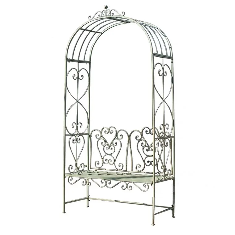 Wrought iron romantic love double arch modern simple outdoor flower stand flower pot stand shelf garden courtyard villa