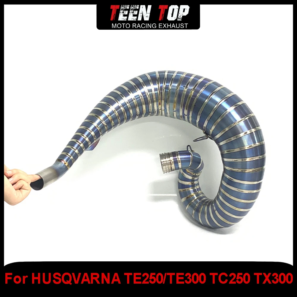 For HUSQVARNA TE250/TE300 TC250 Exhaust Header Titanium Alloy Offroad Bike Exhuast Elbow Link Pipe TE250i /TE300i /TX 300i 20-22