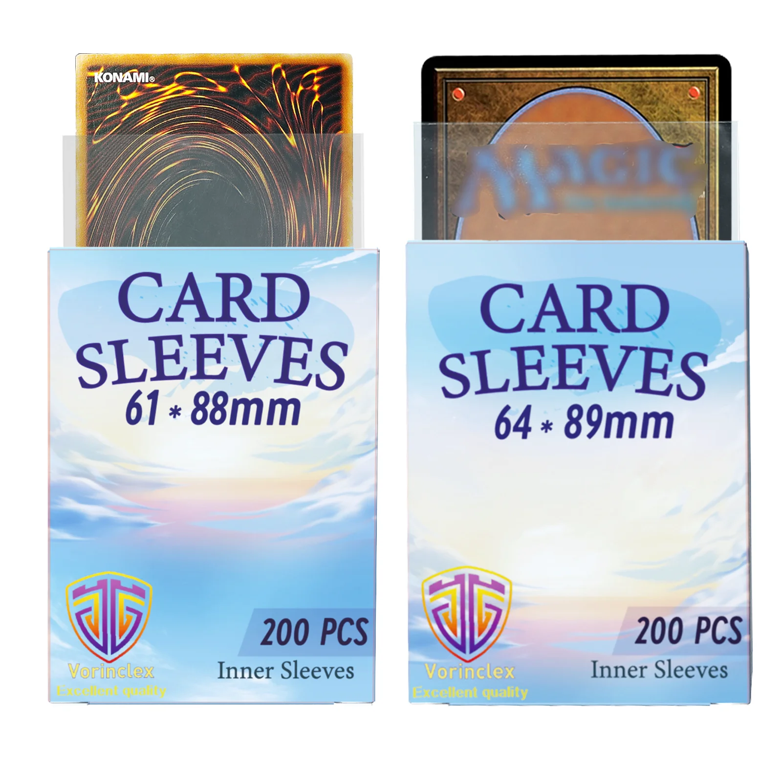 Pochettes intérieures transparentes pour cartes de jeu de société, chargement par le haut, convient parfaitement aux cartes MTG et YGO, cartes de football, 200 pièces