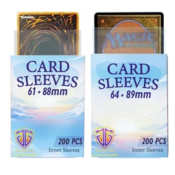 Top Loading Board Game Card Sleeves, Clear Inner Card Sleeves, ajuste perfeito MTG, YGO Game Cards, Cartões de futebol, 200 pcs