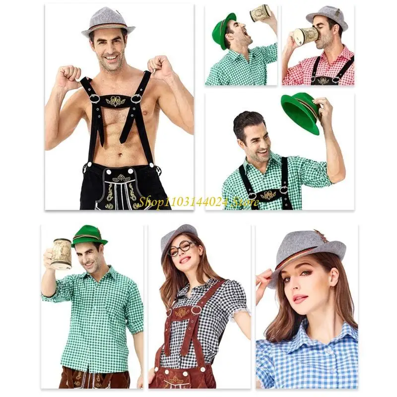 Retro Fedora Hut Frauen Männer Filz Damen Oktoberfest Hüte Party Feder Dekor Westlichen Stil Top Motorhaube männer Cosplay hut