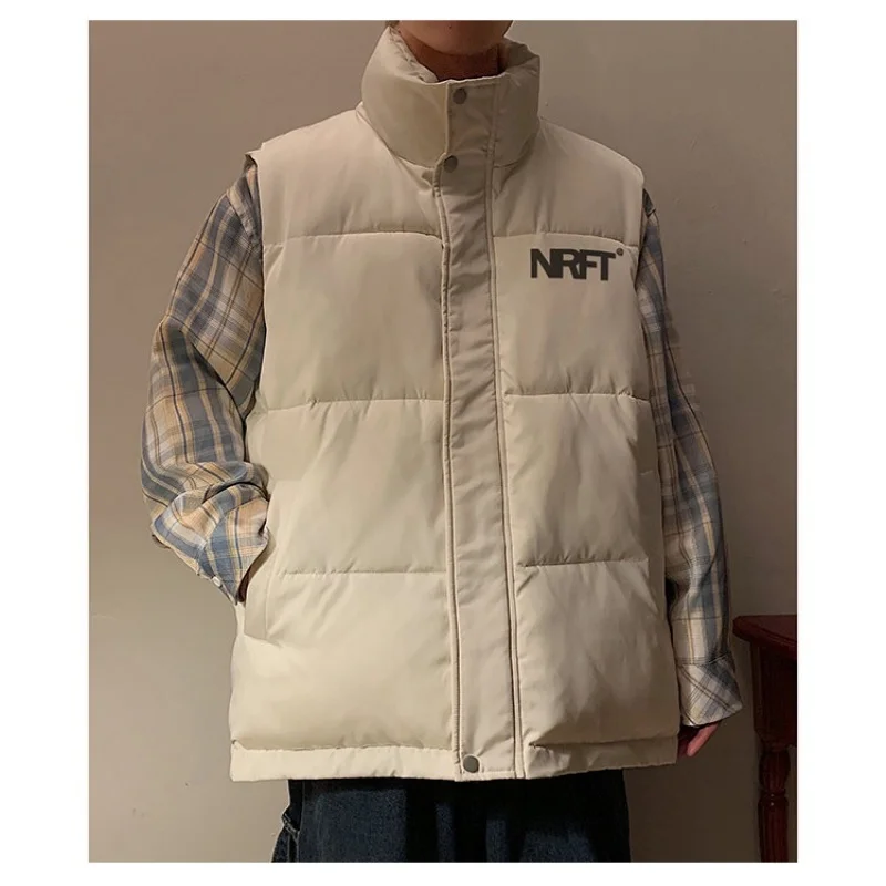 

Модный новый хлопковый жилет, мужской осенний новый удобный свободный теплый спортивный костюм, модная хлопковая куртка без рукавов с воротником-стойкой