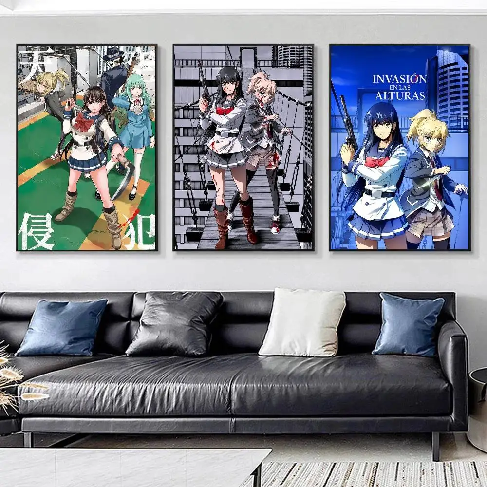 1pc Anime High-Rise Invasion Posters HD Print Vintage Wall Art Decor for Home Study Room