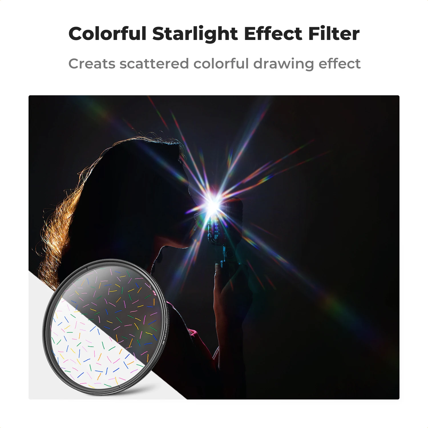 K&F Concept Colorful Starlight Filter 67mm 82mm 77mm 58mm 55mm 49mm 72mm Creative Effect Filter For Canon Nikon fujifilm Sony