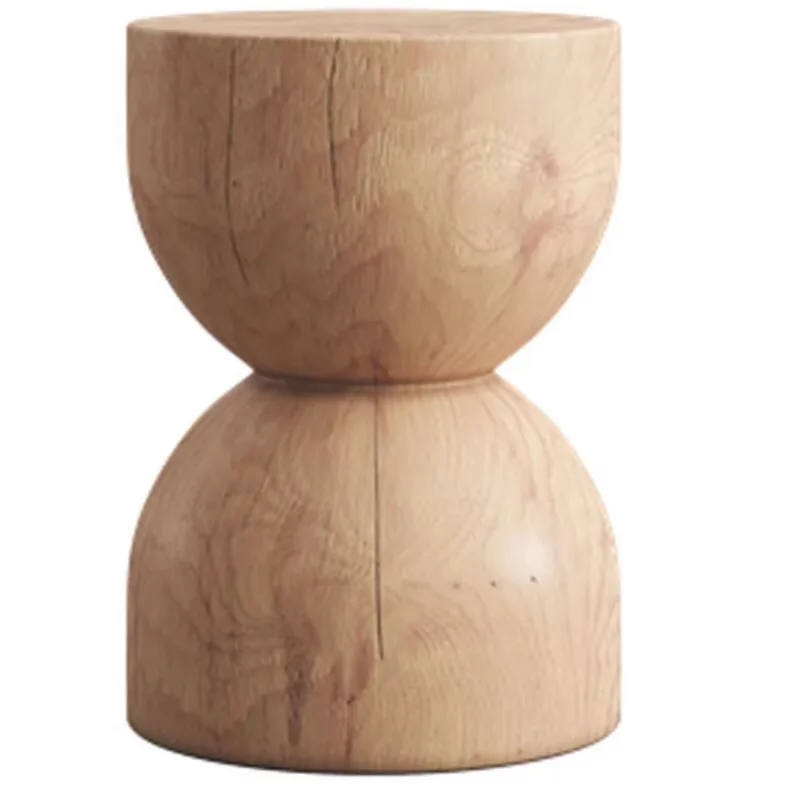 Nordic solid wood pier coffee table log stool root carving tea table tree root household edge table round living room household