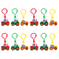 12 Pcs Agricultural Vehicle Accessories Engineering Keychain School Reward Boys Farm Construction Theme Bulldozer