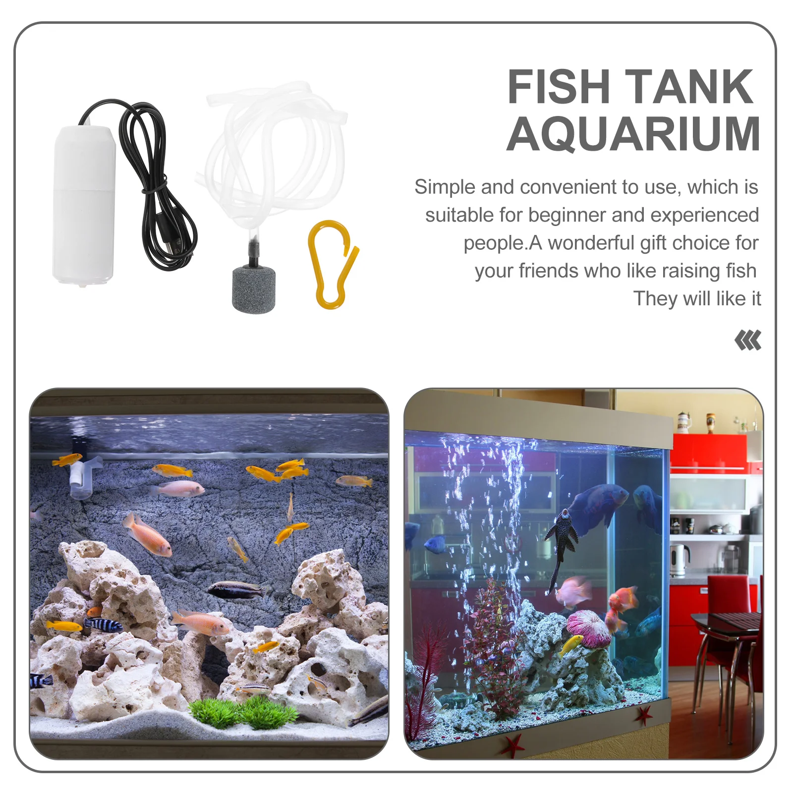 

1Set Oxygen Aerator Pump Mini Mute USB Fish Tank Air Pump Plastic Aquarium Bubbler Silent Oxygenation Fish Tank Bubbler