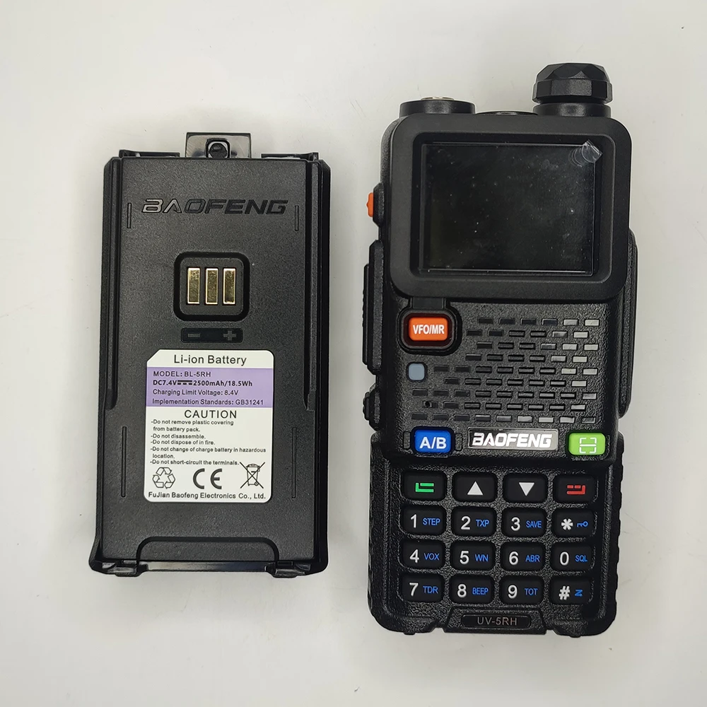 UV-5RH Walkie Talkie Battery Type-C Charge High Capacity Rechargable Batterior Two Way Radios BAOFENG BF-UV5RH Radio Receive