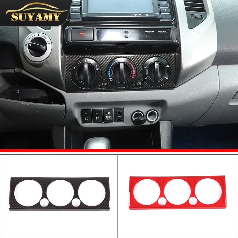 

1pcs Car Central Control Air Conditioner Knob Decorative Panel Frame Stickers For Toyota Tacoma 2011-2015 Interior Accessories