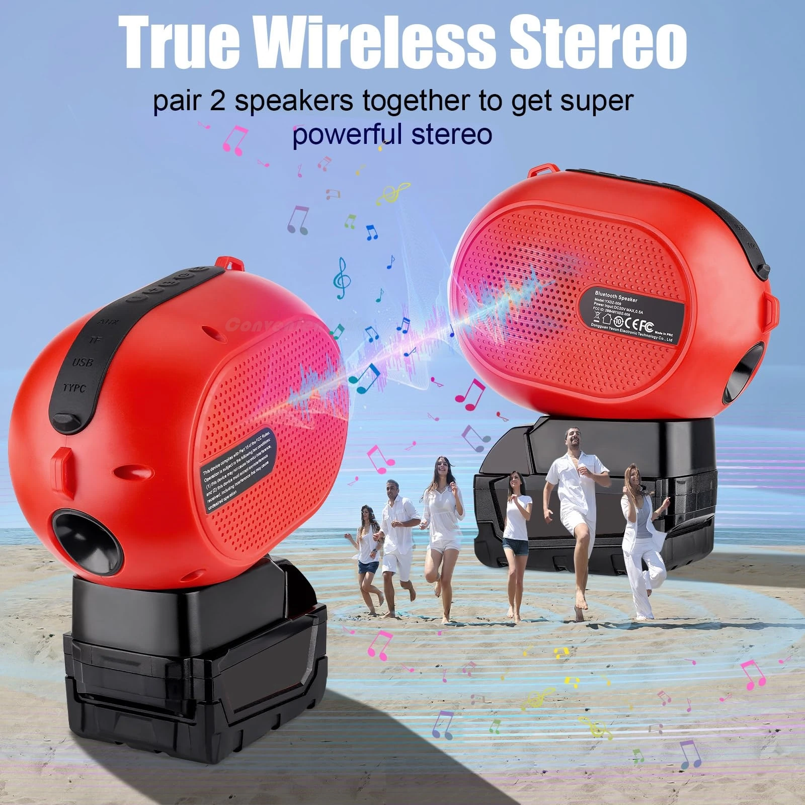 

Bluetooth динамик совместим с батареей Milwaukee 18V, беспроводный динамик с светодиодным светодиодом TWS Паринг BT5.3 AUX TF USB вход портативный динамик Bluetooth для кемпинговой вечеринки Jobsite