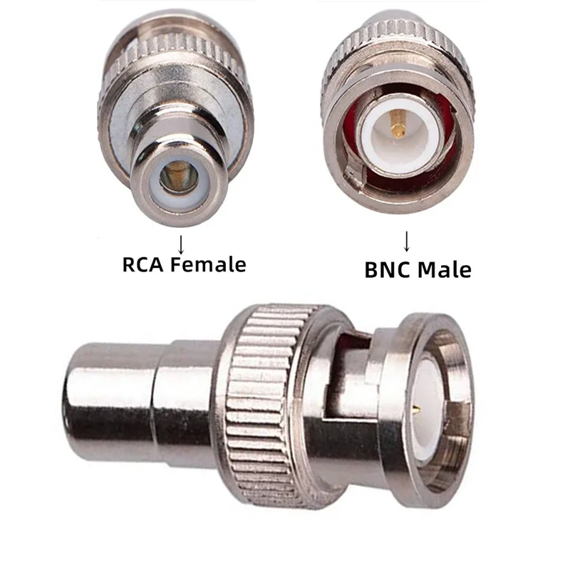 Conector BNC a RCA pequeño y corto, adaptador de sistema CCTV AHD