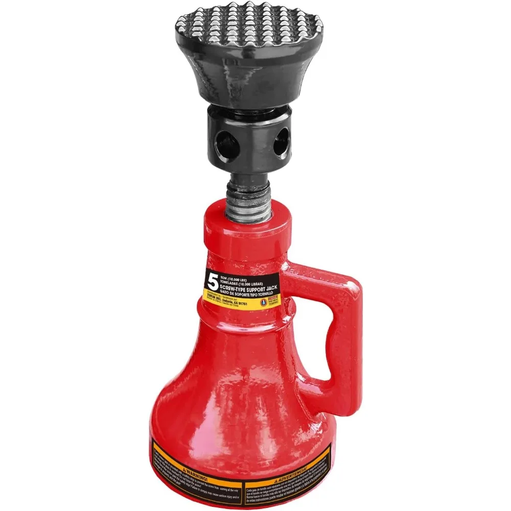 

5 Ton Professional Car Support Screw Jack for House Construction Bridge Stabilization Red