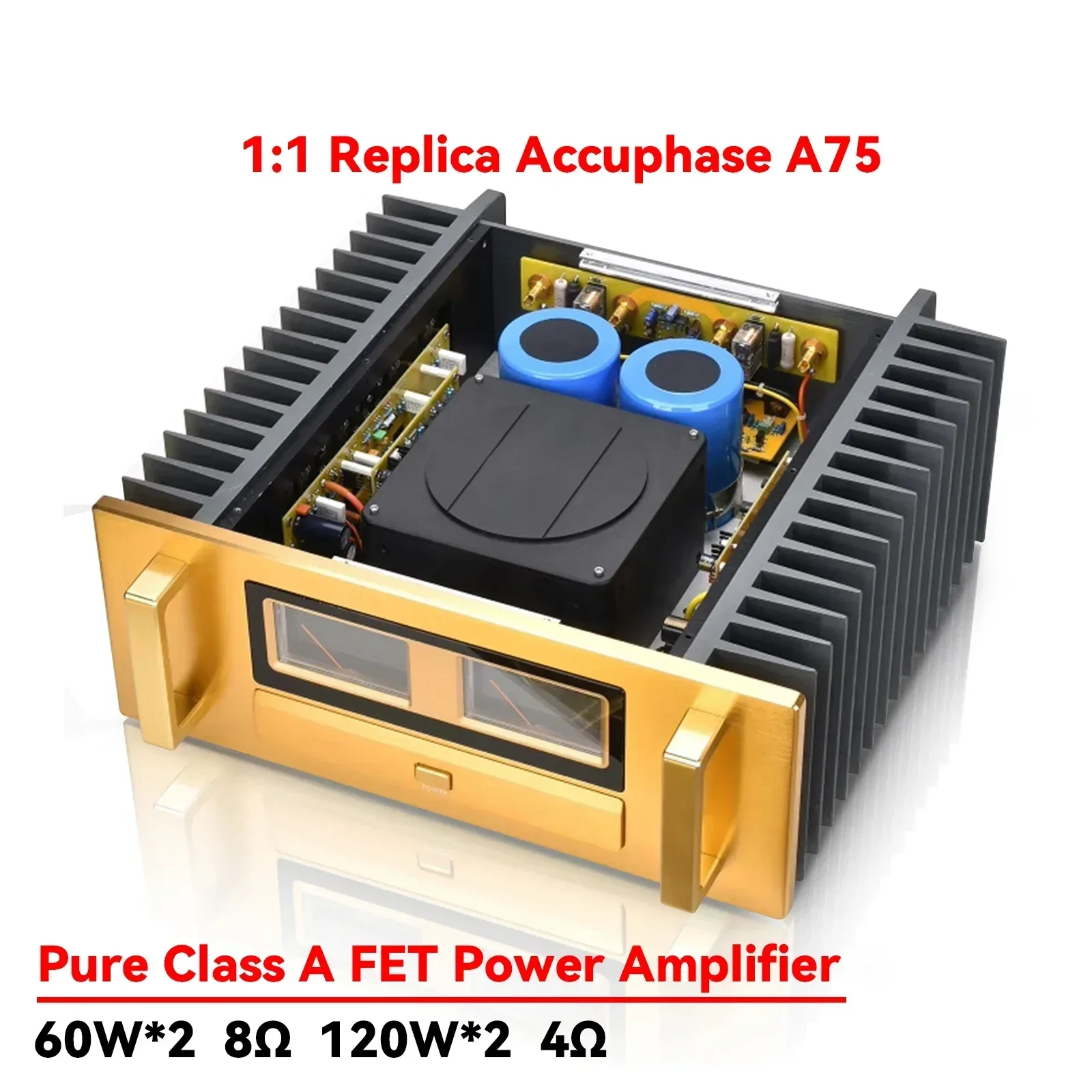 AMXEKR 1:1 Replica Accuphase A75 Line Reduced Version 120W*2 Pure Class A Field Effect Tube HIFI A75S Power Amplifier