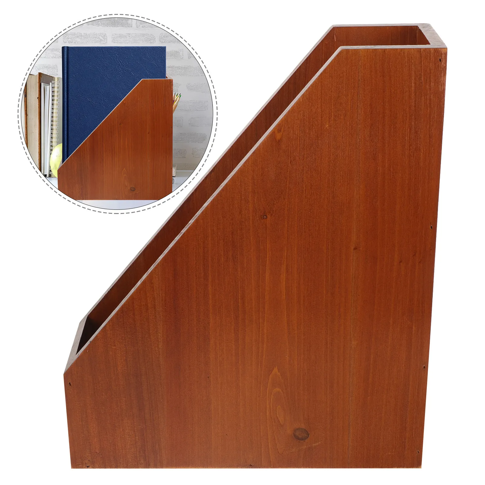 

Wooden Desk Organizer Box Large Capacity Desktop Storage Container For Office Home Dorm Room Sundries Holder File