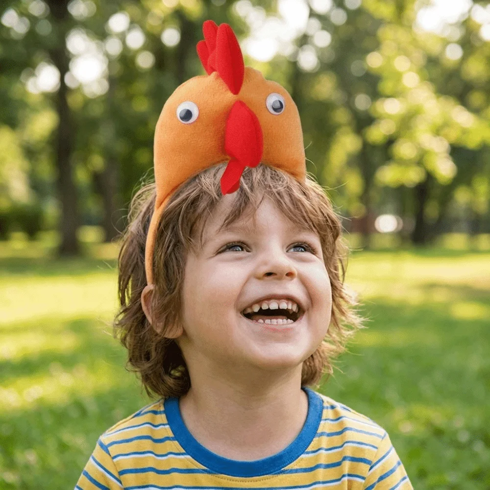Cartoon Chicken Headband 3D Cute Animal Hair Accessories Adorkable Funny Chick Headwear Kindergarten Performance